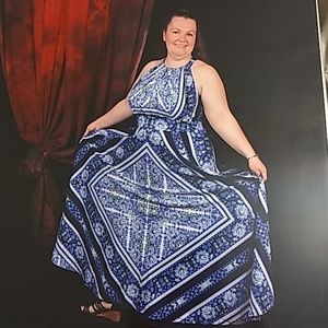 Eliza J Scarf Print Maxi Dress